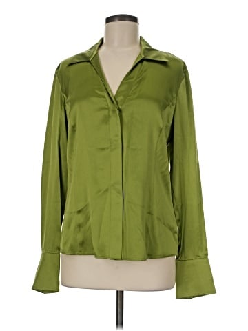 Lafayette 148 New York Long Sleeve Silk Top (view 1)
