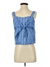 Pomelo 100% Cotton Blue Sleeveless Blouse Size S - photo 1
