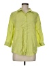Chico's 100% Linen Green 3/4 Sleeve Button-Down Shirt Size M - photo 1