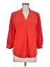 Chico's 100% Polyester Red 3/4 Sleeve Blouse Size Med (1) - photo 1