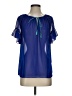 Milly 100% Polyester Blue Short Sleeve Blouse Size S - photo 1