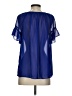 Milly 100% Polyester Blue Short Sleeve Blouse Size S - photo 2