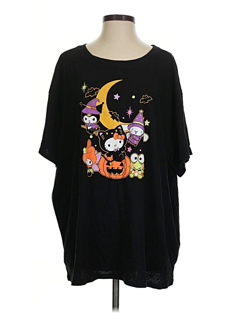 Pre-owned Hello Kitty 3/4 Sleeve T-shirt In Black
