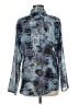CAbi 100% Polyester Print Blue Long Sleeve Blouse Size M - photo 2