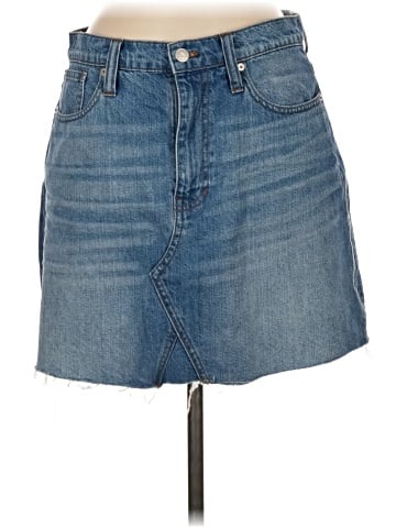Madewell Rigid Denim A-Line Mini Skirt in Leandra Wash (view 1)