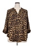 Torrid 100% Polyester Animal Print Brown 3/4 Sleeve Blouse Size 2X Plus (2) - photo 1