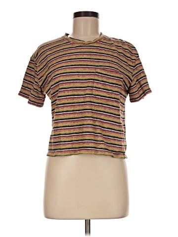 Madewell Textured Easy Crop Tee in Stripe (view 1)