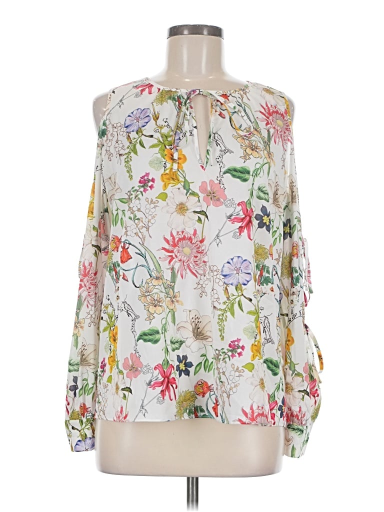 Pre-owned Parker Long Sleeve Blouse In Ivory
