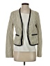 Ann Taylor LOFT 100% Cotton Stripes Ivory Blazer Size 4 - photo 1