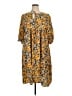 Unbranded 100% Polyester Print Yellow Casual Dress Size XL - photo 1