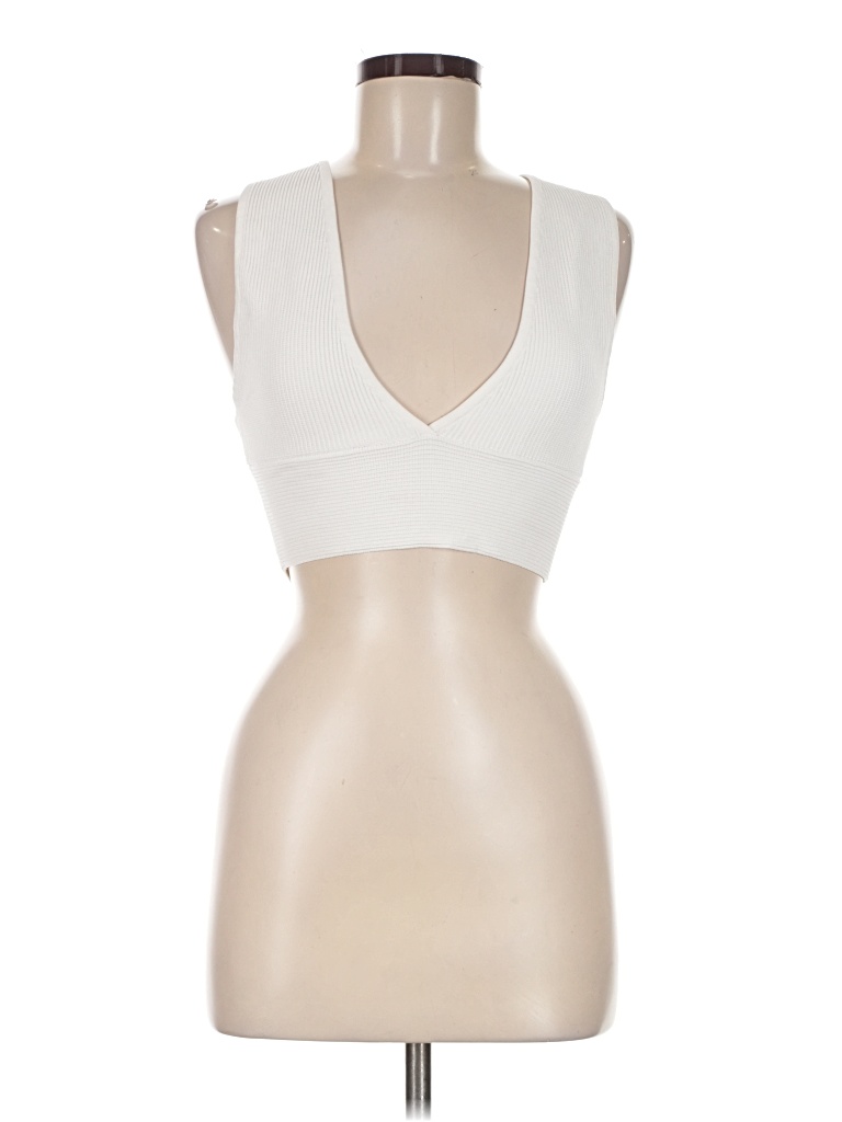 Pre-owned Babaton Sleeveless Top White Halter Neckline Tops