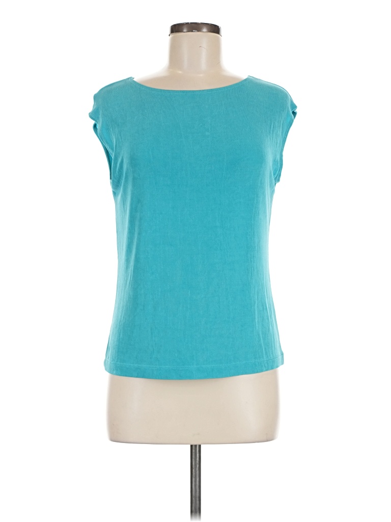 Pre-owned Coldwater Creek Sleeveless Top Teal Boatneck Tops