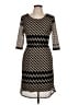 Sandra Darren 100% Polyester Chevron-herringbone Black Casual Dress Size 12 - photo 1