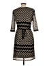 Sandra Darren 100% Polyester Chevron-herringbone Black Casual Dress Size 12 - photo 2