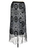 One World 100% Polyester Paisley Silver Casual Skirt Size L - photo 1