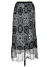One World 100% Polyester Paisley Silver Casual Skirt Size L - photo 2