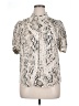DKNY 100% Polyester Animal Print Ivory Short Sleeve Blouse Size XL - photo 1