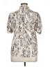 DKNY 100% Polyester Animal Print Ivory Short Sleeve Blouse Size XL - photo 2