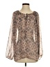 CAbi Multi Color Brown Long Sleeve Blouse Size S - photo 1