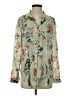 Pilcro 100% Modal Floral Green Long Sleeve Blouse Size XS - photo 1
