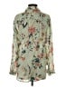 Pilcro 100% Modal Floral Green Long Sleeve Blouse Size XS - photo 2
