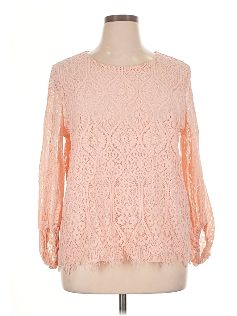 Pre-owned Worthington Long Sleeve Blouse In Pink