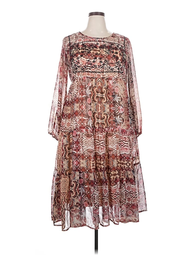 Pre-owned Knox Rose Casual Dress In Burgundy