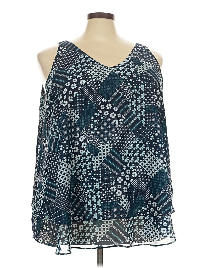 Lane Bryant Sleeveless Blouse In Blue