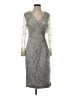Mac Duggal 100% Polyester Silver Cocktail Dress Size 4 - photo 1