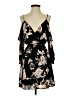 Aqua 100% Polyester Floral Black Cocktail Dress Size XS - photo 1
