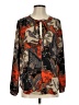 Joan Vass 100% Polyester Paisley Black Long Sleeve Blouse Size S - photo 1