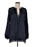 Calypso St. Barth 100% Silk Blue Long Sleeve Silk Top Size Med (1) - photo 1