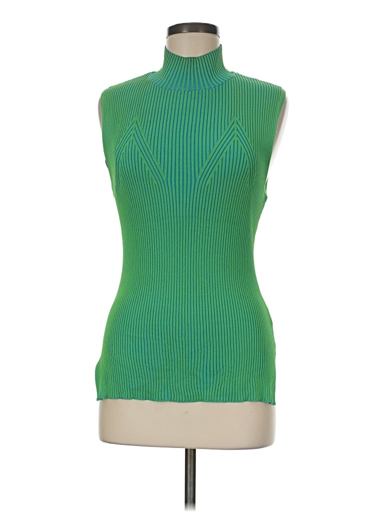 Pre-owned Aknvas Sleeveless Top Green Turtleneck Tops