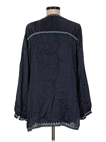 Calypso St. Barth Long Sleeve Silk Top (view 2)