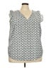 Ann Taylor LOFT 100% Polyester Teal Sleeveless Blouse Size 24 - photo 1