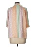 BOND 73 100% Polyester Floral Color Block Multi Color Green 3/4 Sleeve Blouse Size L - photo 2