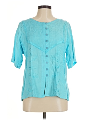 Flower Short Sleeve Blouse (view 1)