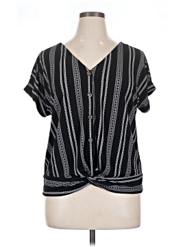 Flower & Feather Short Sleeve Blouse