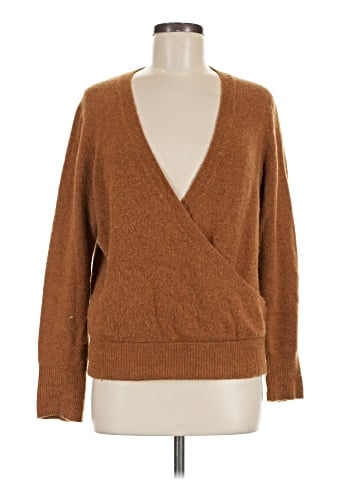 Madewell Wrap-Front Pullover Sweater in Coziest Yarn (view 1)