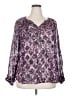 Democracy Purple Long Sleeve Blouse Size 2X - photo 1