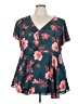 Torrid Teal Short Sleeve Blouse Size 3X Plus (3) - photo 1