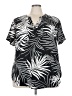 Torrid Tropical Black Short Sleeve Blouse Size 3X Plus (3) - photo 1