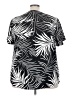 Torrid Tropical Black Short Sleeve Blouse Size 3X Plus (3) - photo 2