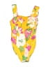 Lands' End Floral Yellow One Piece Swimsuit Size 4 - photo 1