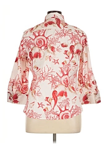 PaperWhite 3/4 Sleeve Button-Down Shirt (view 2)