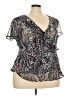 Lane Bryant 100% Polyester Black Short Sleeve Blouse Size 22 (5) - photo 1