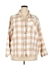 Old Navy 100% Cotton Checkered-gingham Tan 3/4 Sleeve Button-Down Shirt Size 2X - photo 1