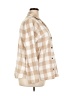 Old Navy 100% Cotton Checkered-gingham Tan 3/4 Sleeve Button-Down Shirt Size 2X - photo 4