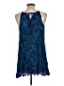 Ecote 100% Rayon Paisley Blue Cocktail Dress Size L - photo 2
