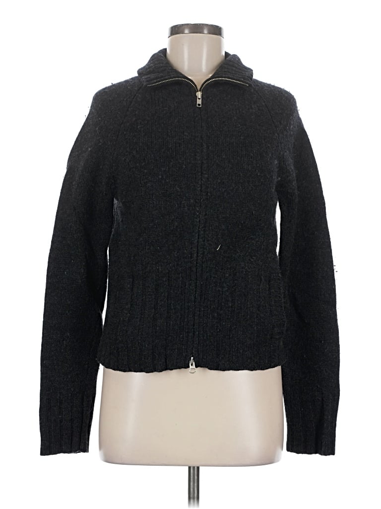 Pre-owned Jcrew Wool Cardigan Sweater In Black